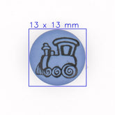 Blauwe Trein Knoop 13x13mm Knopen KNP00055